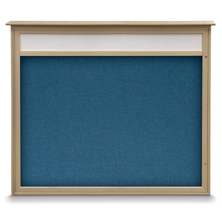 United Visual Products Double Door Enclosed Indoor Letterboard UV11255-SATIN-BARBLU